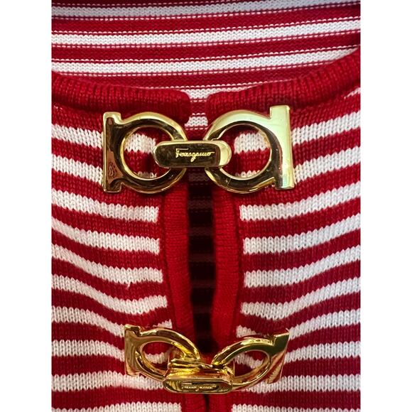 Salvatore Ferragamo Women’s 2 PC Preppy Nautical Striped Skirt Set L-XL - Picture 5 of 13